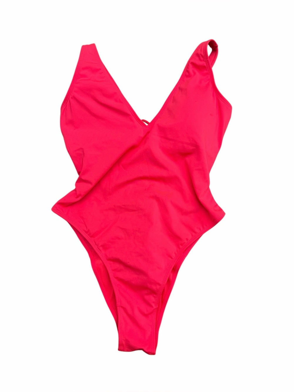 Women’s Hot Pink One-Piece Swimsuit – V-Neck Swimwear NWT